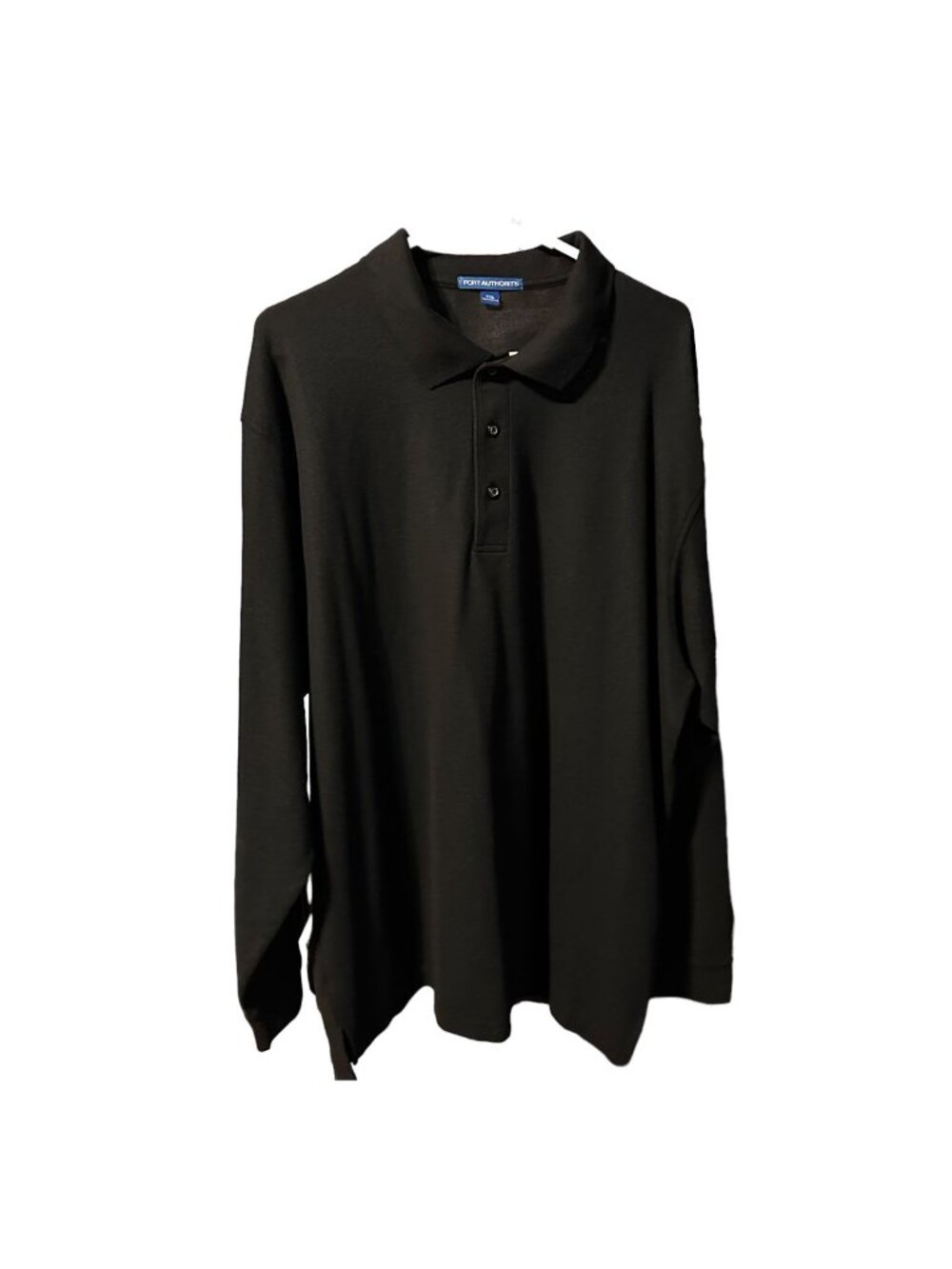 Sport-Tek Mens Black Long Sleeve Polo Shirt 2XL 100% Polyester